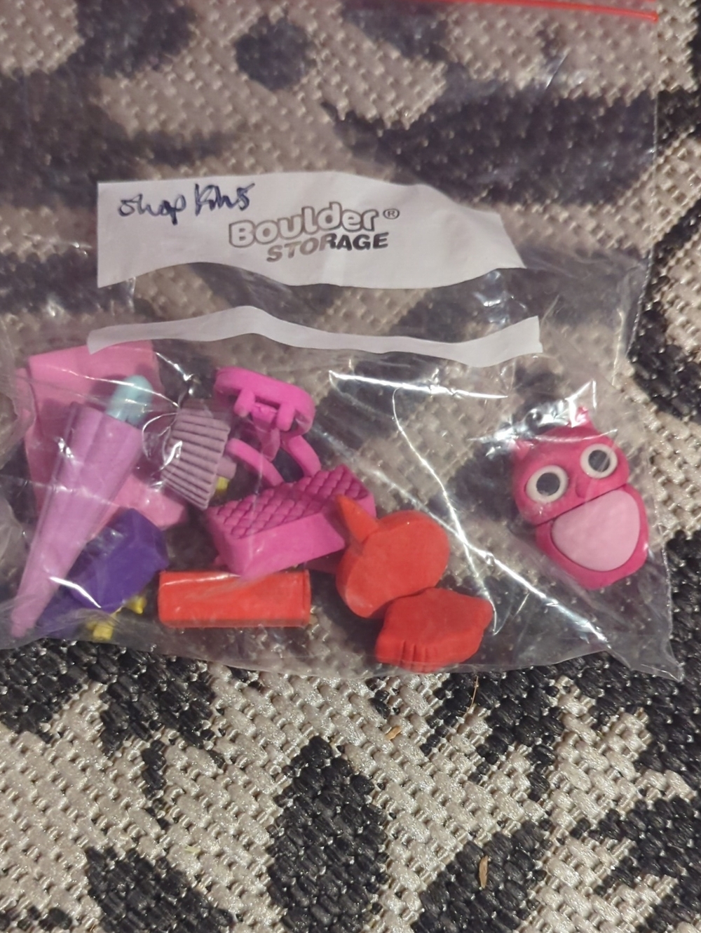 Kids Toy Accessory Pack - Pink and Red Assorted Erasers